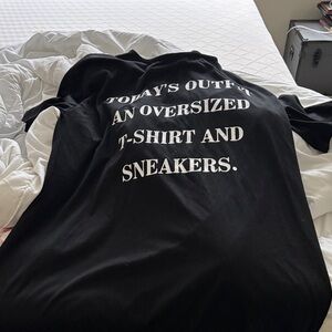 SHEIN Black Oversized T-Shirt Dress